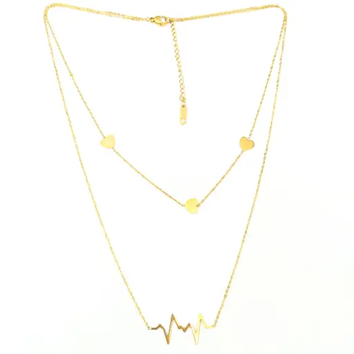 [332127] COLL DOBLE PULSO, ACERO DORADO