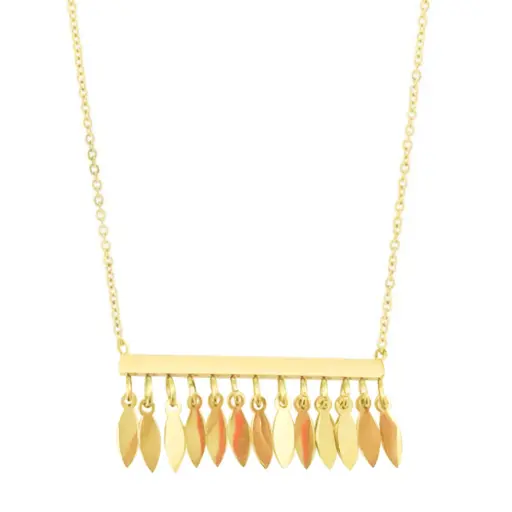 [332134] COLL LÍNEA HOJITAS, ACERO DORADO