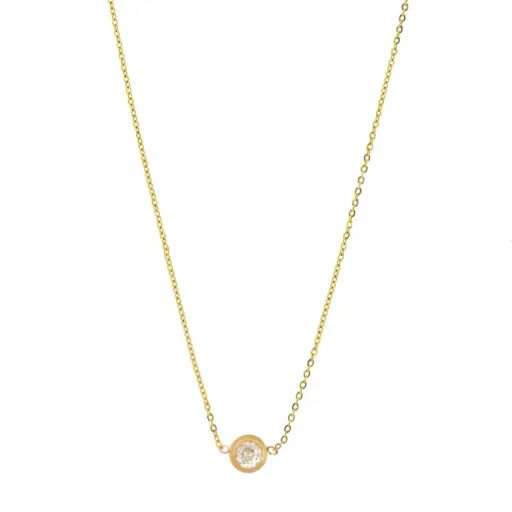 [332148] COLL CIRCULO ZIRCONIAS, ACERO DORADO