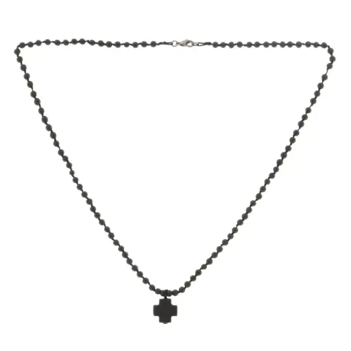 [534005] COLLAR CRUZ Y HEMATITAS 50 CM