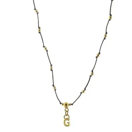 [433010] COLLAR HILO BOLITAS LETRA G, CHAPA