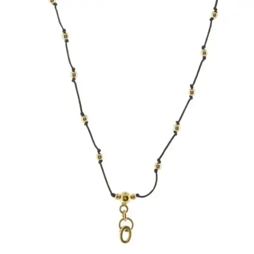 [433015] COLLAR HILO BOLITAS LETRA O, CHAPA