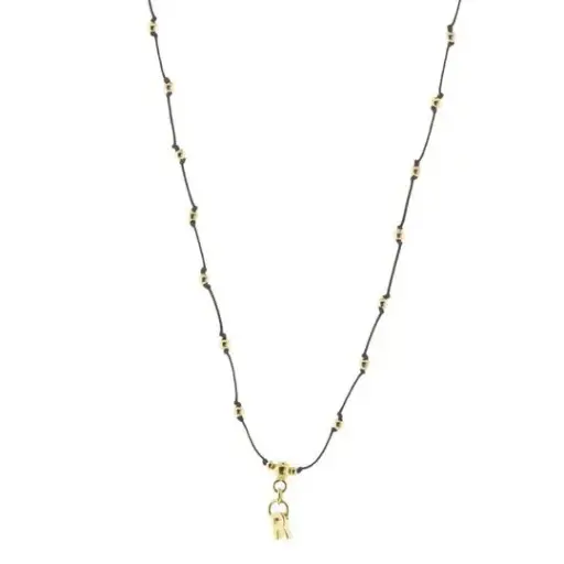 [433017] COLLAR HILO BOLITAS LETRA R, CHAPA