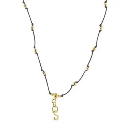 [433018] COLLAR HILO BOLITAS LETRA S, CHAPA