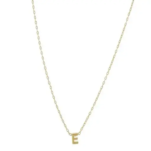 [433024] COLLAR CADENA LETRA E MINI, CHAPA