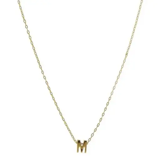 [433029] COLLAR CADENA LETRA M MINI, CHAPA