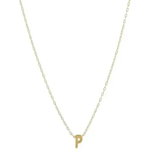 [433032] COLLAR CADENA LETRA P MINI, CHAPA