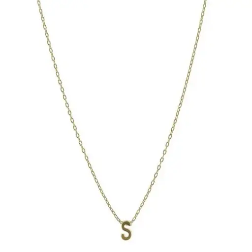 [433034] COLLAR CADENA LETRA S MINI, CHAPA