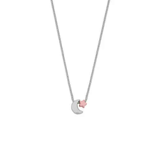 [231034] GARGANTILLA CORAZÓN Y ESTRELLA, PLATA RODIZADA