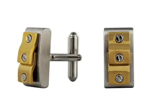 [7502247911307] AZA-001MN MANCUERNILLAS ACERO CUADROS 3 TORRNILLOS CHAPADOS