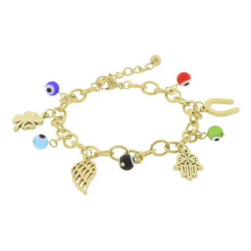 [352136] PULS. DIJES DE LA SUERTE Y OJOS, ACERO DORADO