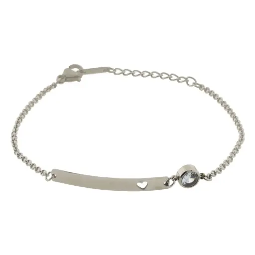 [352167] PULS. PLACA CON PIEDRA, ACERO