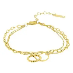 [352249] PULS. TRIPLE CADENA AROS, ACERO DORADO