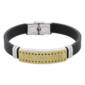 [352270] PULS. CAUCHO PLACA DORADA GRECAS, ACERO