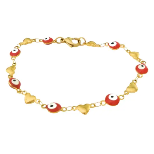 [352280] PULS OJOS ROJOS Y CORAZONES, ACERO DORADO
