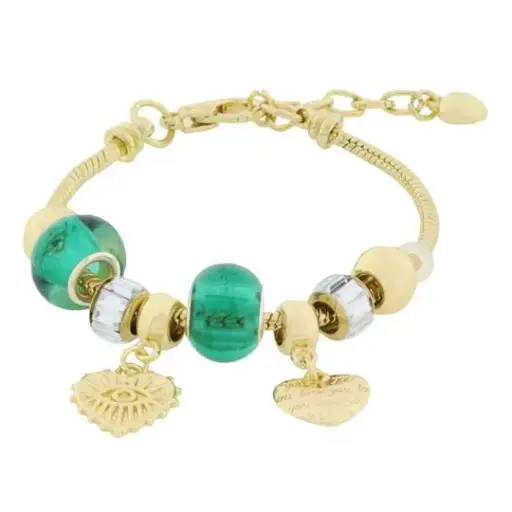 [357011] PULS CORAZONES CON CUERDA, ACERO DORADO