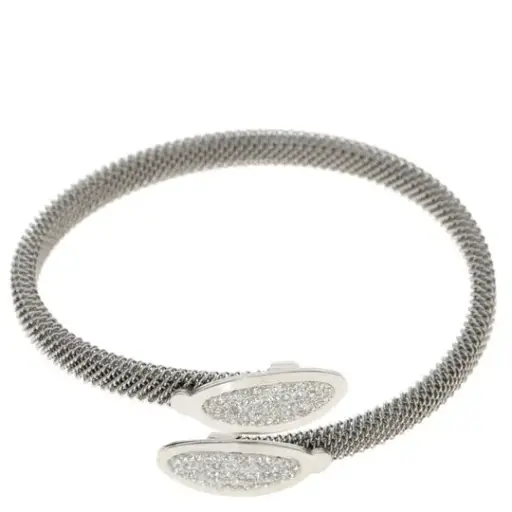 [7502247915770] AZA-051PU PULS. MALLA HILO ACERO CON OVALOS ZIRCONIAS