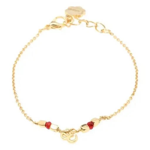 [543001] CADENA CON DIJE OM Y DOS PIEDRAS ROJAS