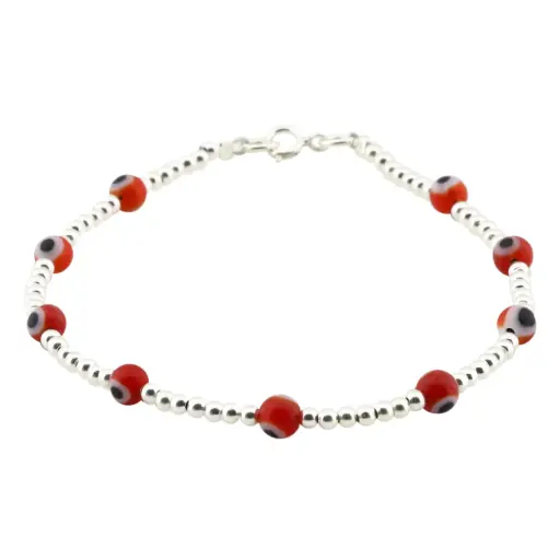 [242048] PULS. BOLITAS Y OJITOS ROJOS, PLATA .925