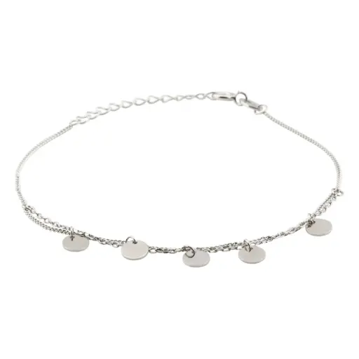 [242050] PUL DOBLE CIRCULOS LISOS, PLATA RODIZADA