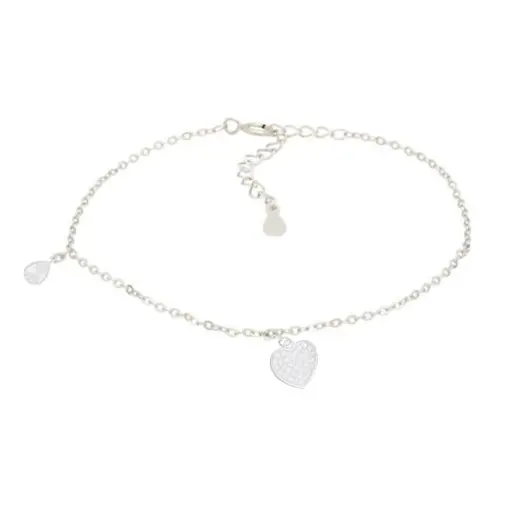 [242065] PULS. CORAZÓN PAVÉ Y GOTA, PLATA RODIZADA