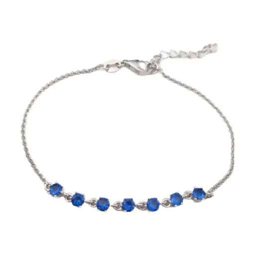 [242083] PULS ZIRCONIAS AZULES, PLATA RODIZADA