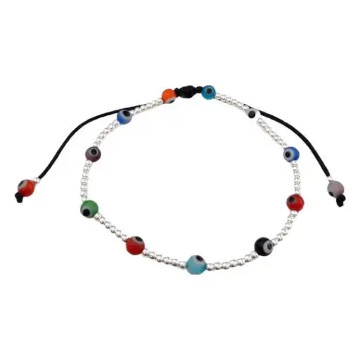 [242091] PULS OJOS BOLITA COLORES, PLATA 925