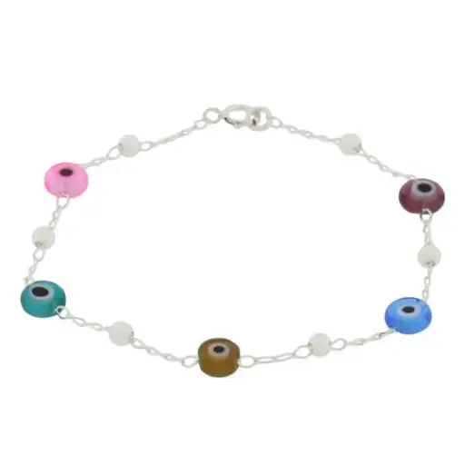 [242095] PULS CINCO OJITOS COLORES, PLATA .925
