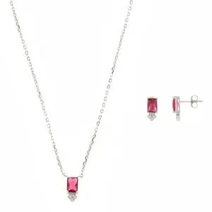 [252047] SET CUADRO RUBÍ, PLATA RODIZADA